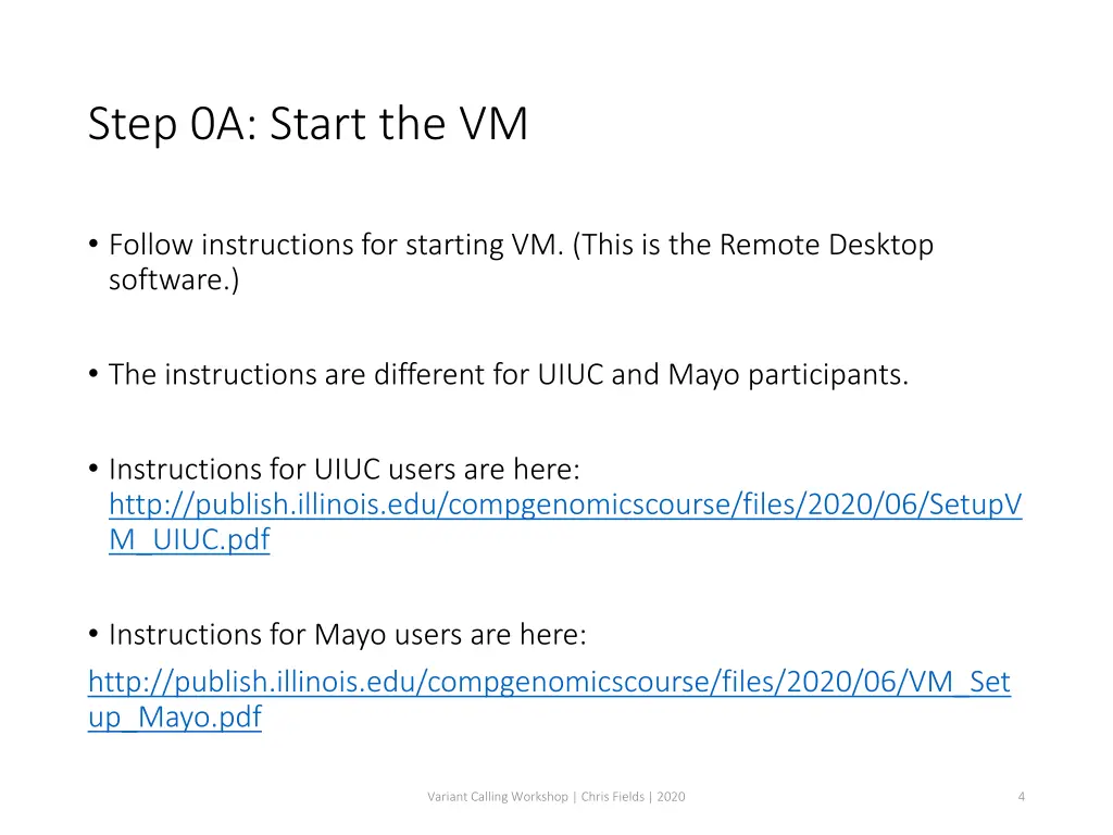 step 0a start the vm