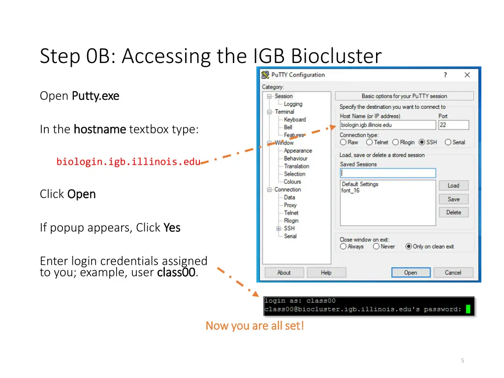 step 0b accessing the igb biocluster