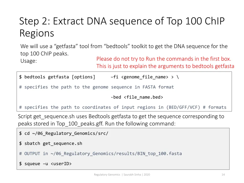 step 2 extract dna sequence of top 100 chip