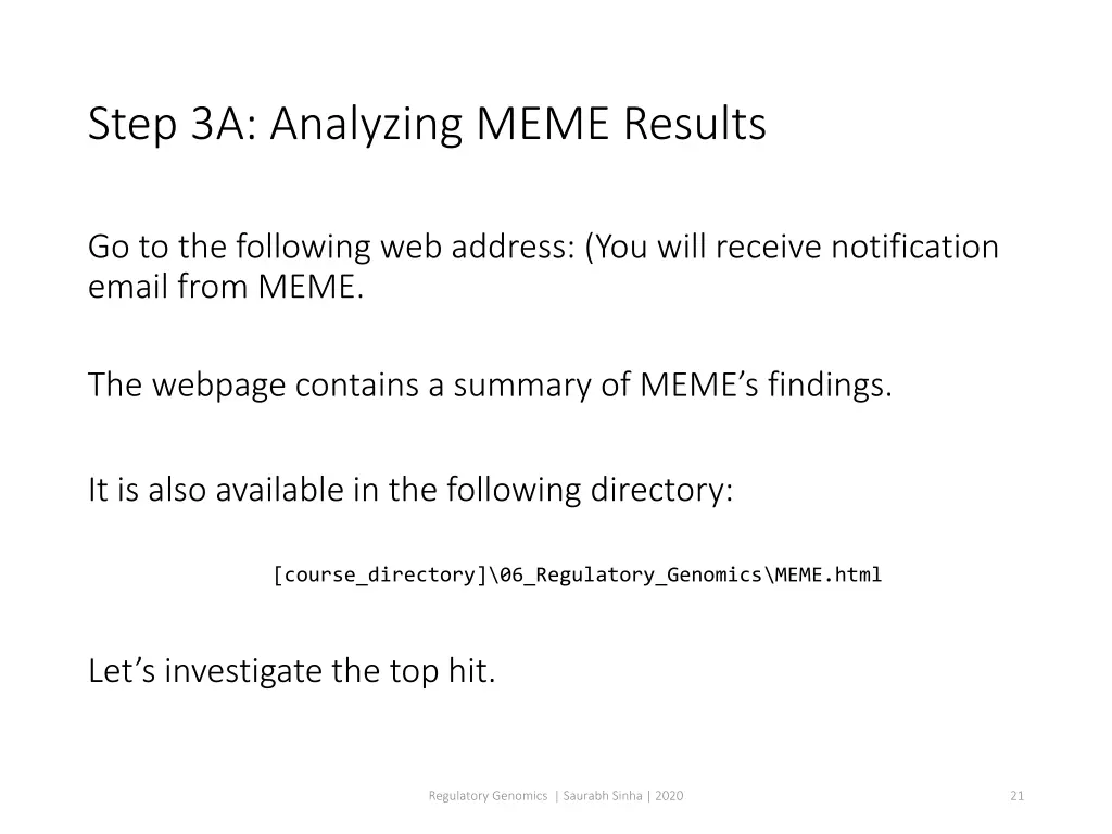 step 3a analyzing meme results