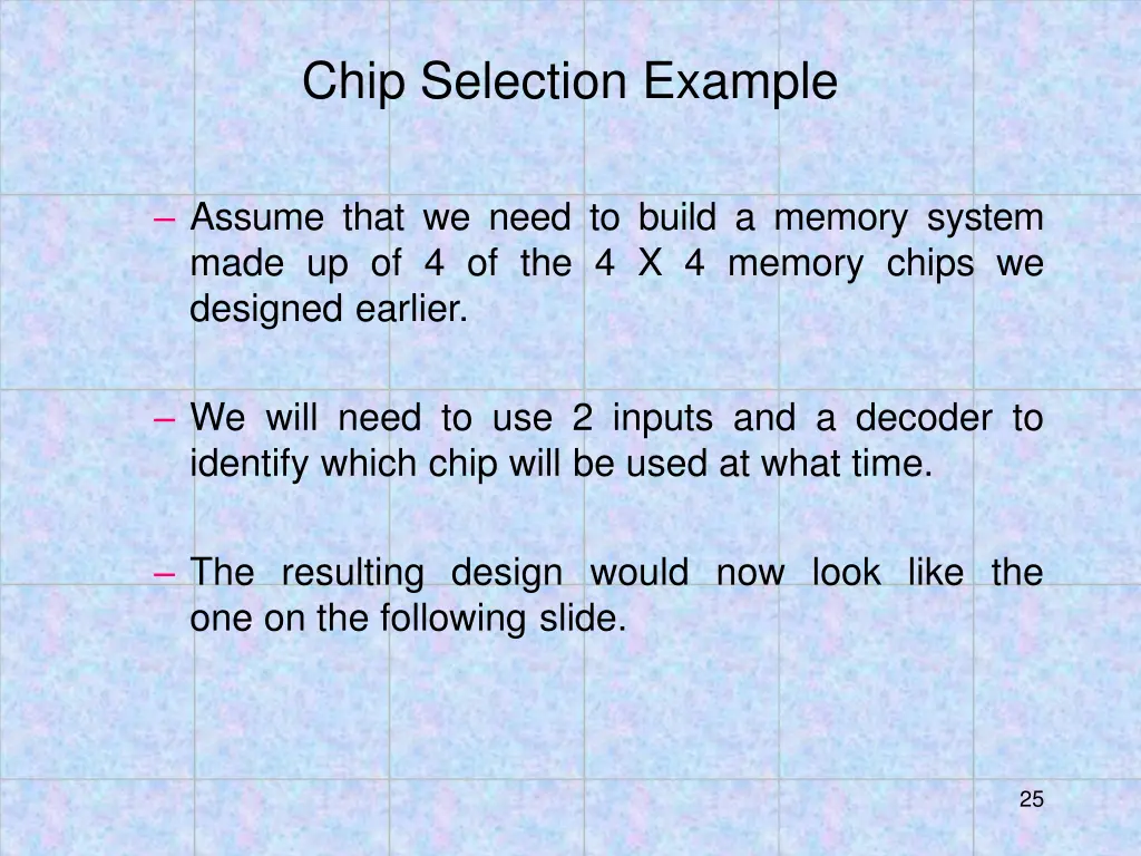 chip selection example