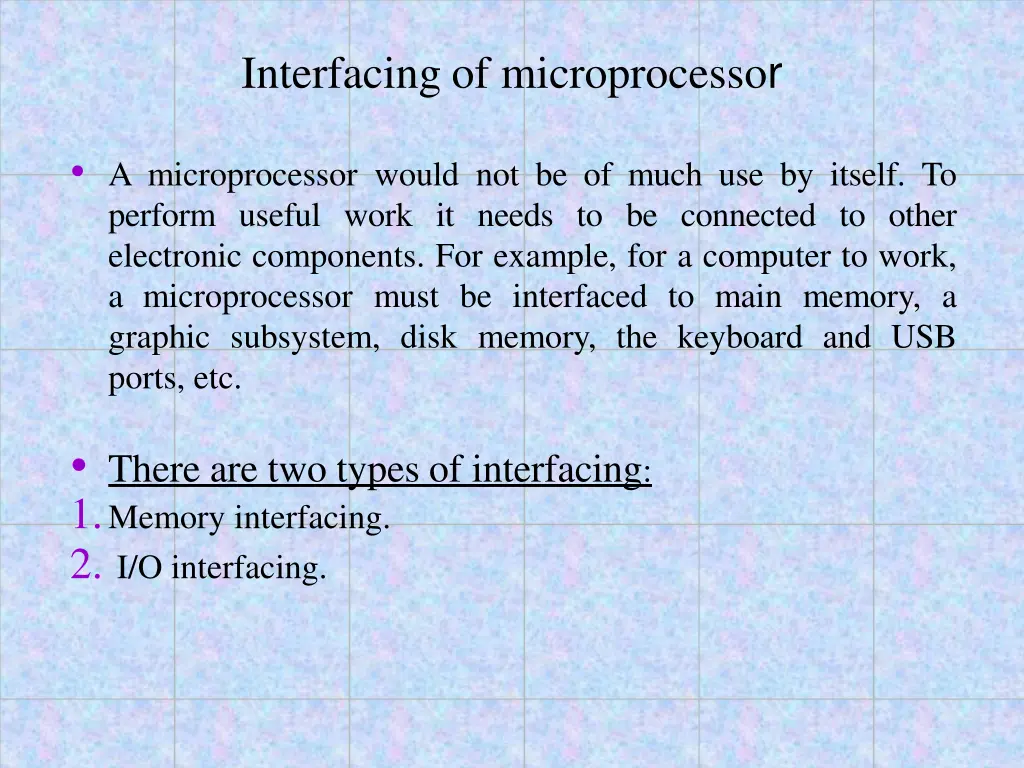 interfacing of microprocesso r