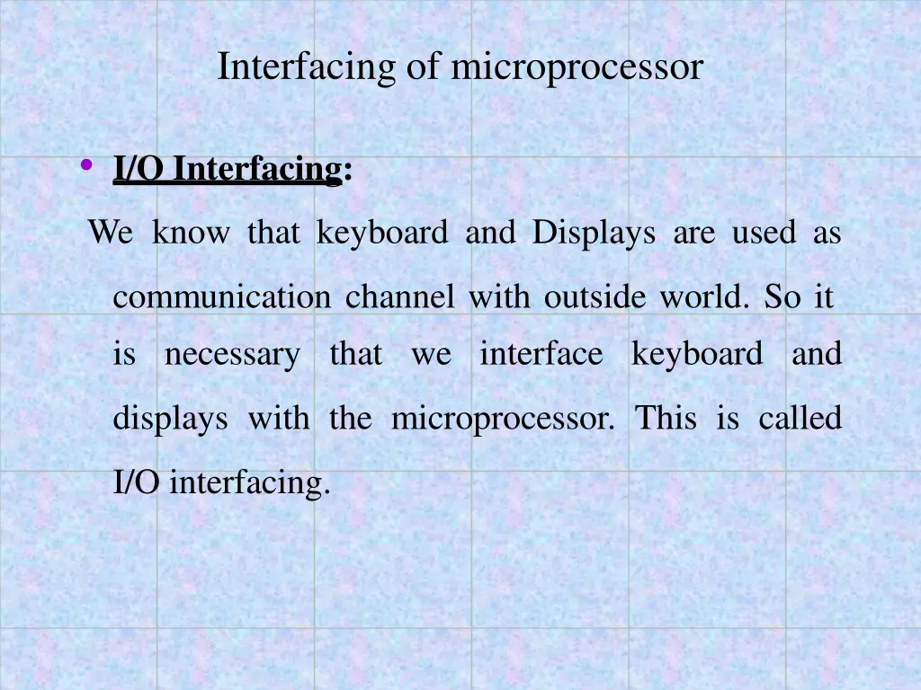 interfacing of microprocessor