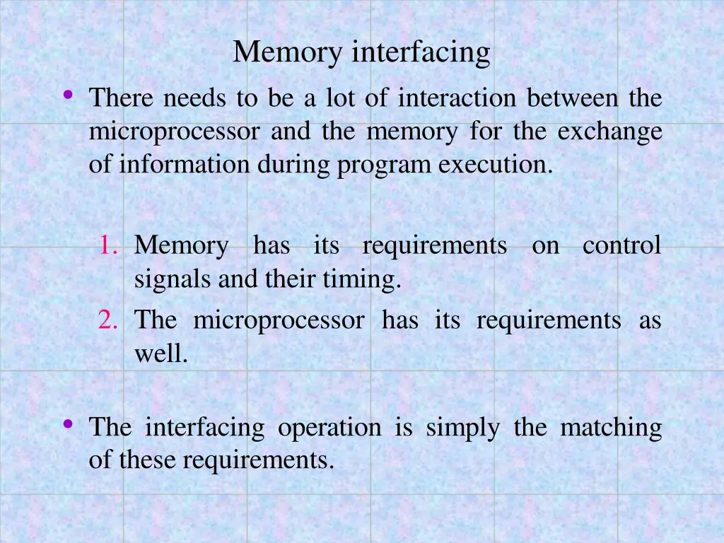 memory interfacing