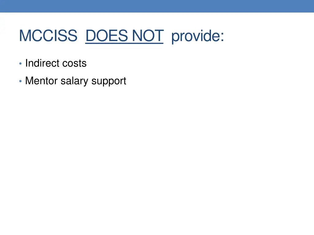 mcciss does not provide