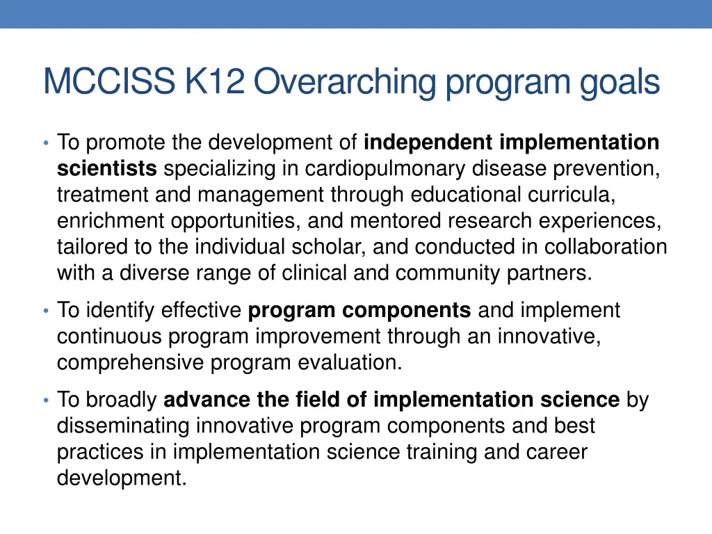 mcciss k12 overarching program goals