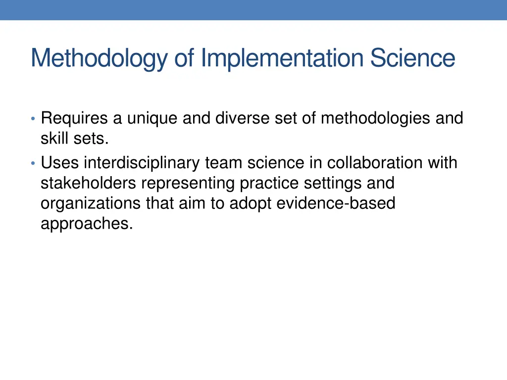 methodology of implementation science