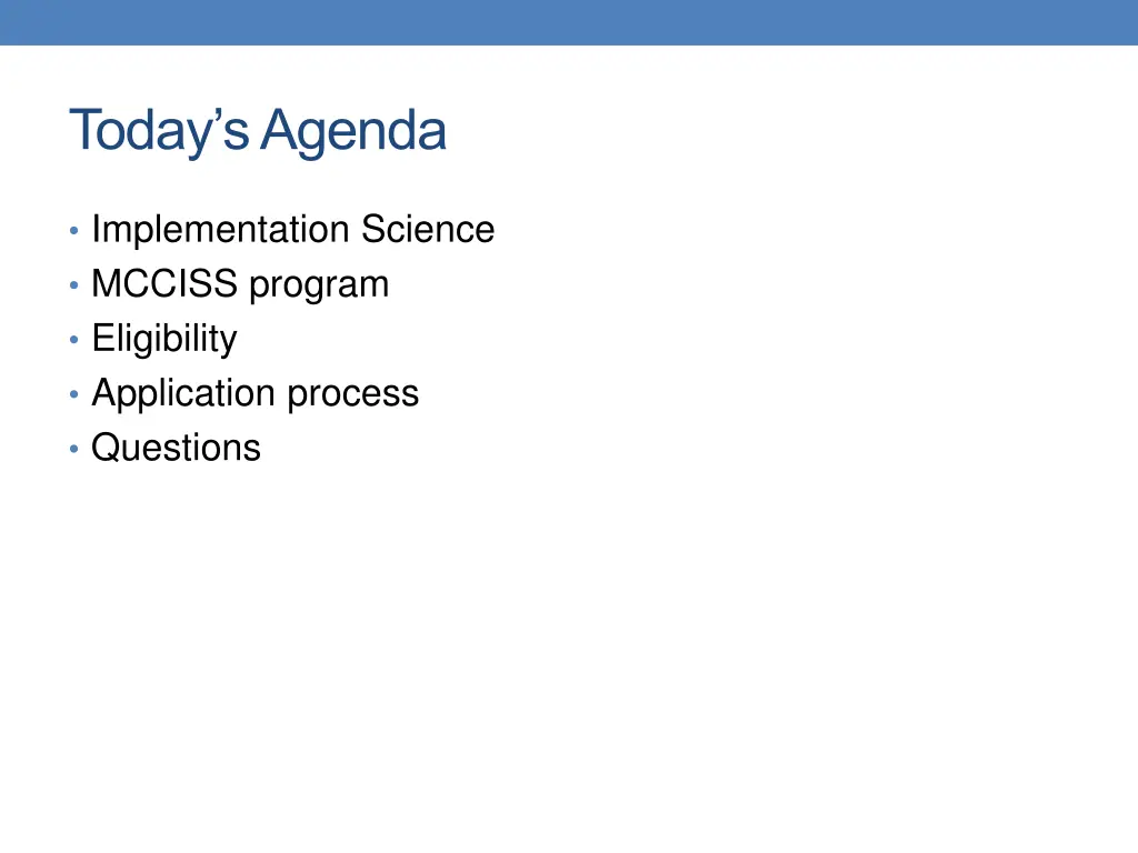 today s agenda