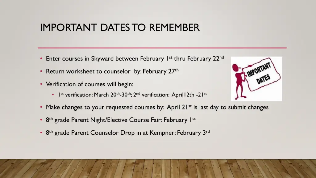 important dates to remember