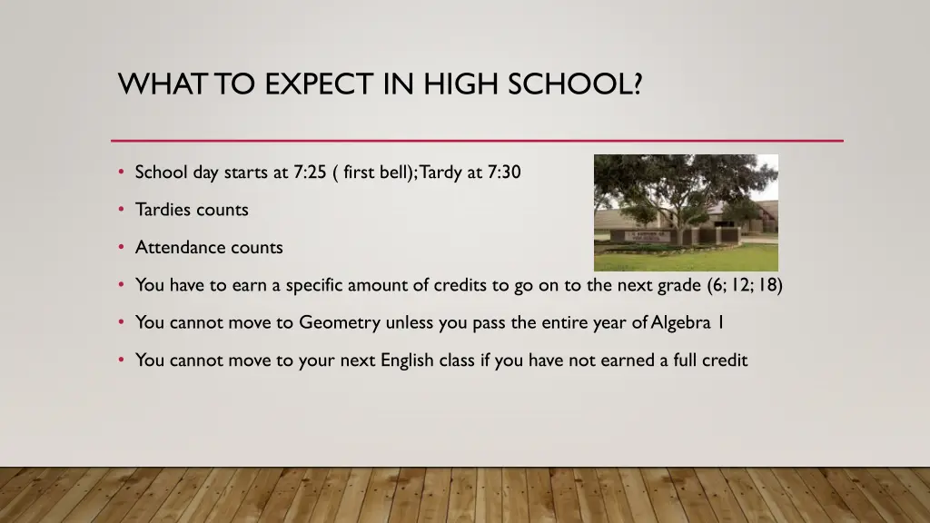 what to expect in high school