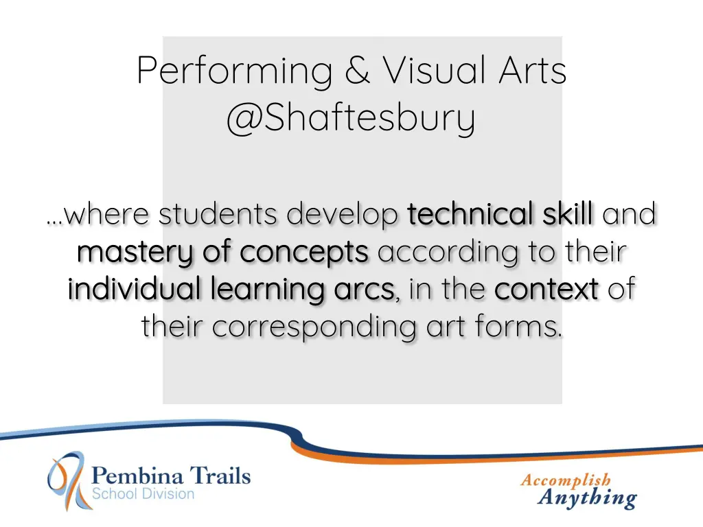 performing visual arts @shaftesbury 2