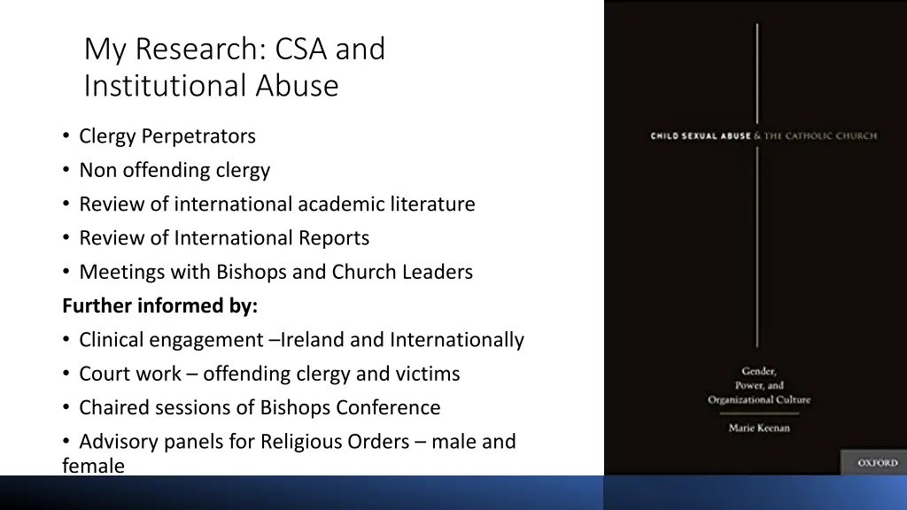my research csa and institutional abuse