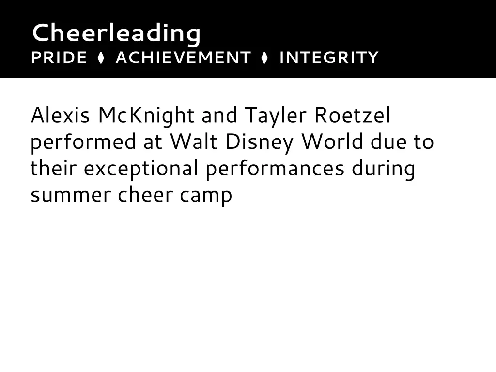 cheerleading pride achievement integrity