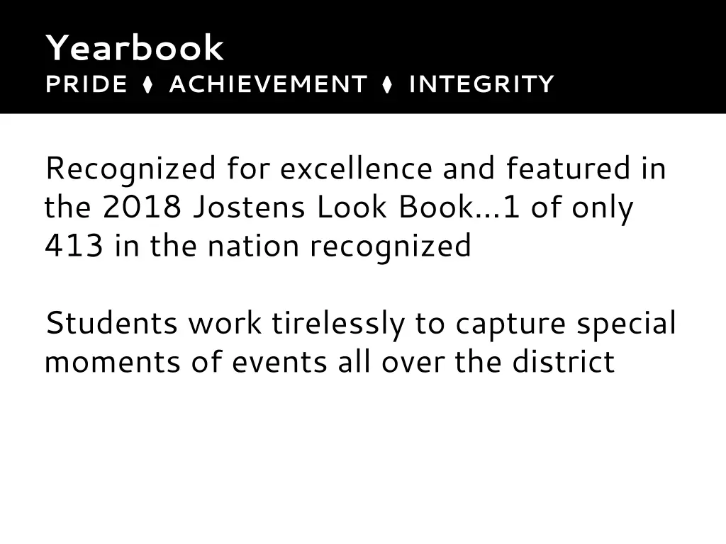 yearbook pride achievement integrity
