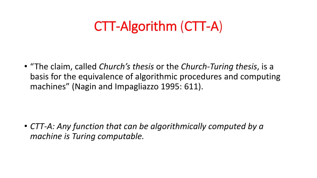 ctt ctt algorithm algorithm ctt
