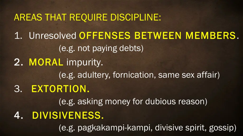areas that require discipline