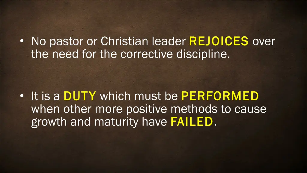 no pastor or christian leader rejoices the need