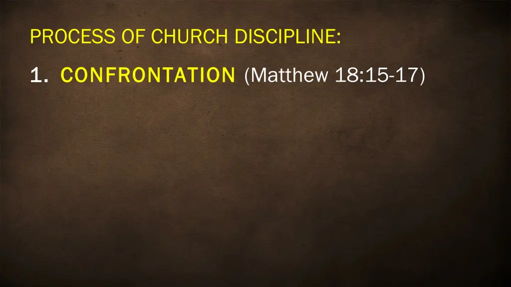 process of church discipline