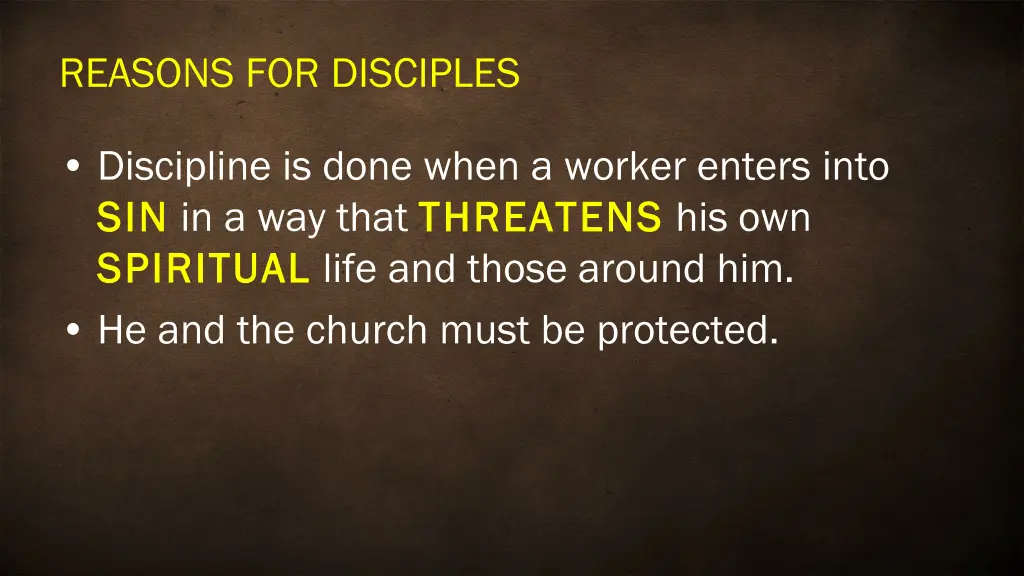 reasons for disciples