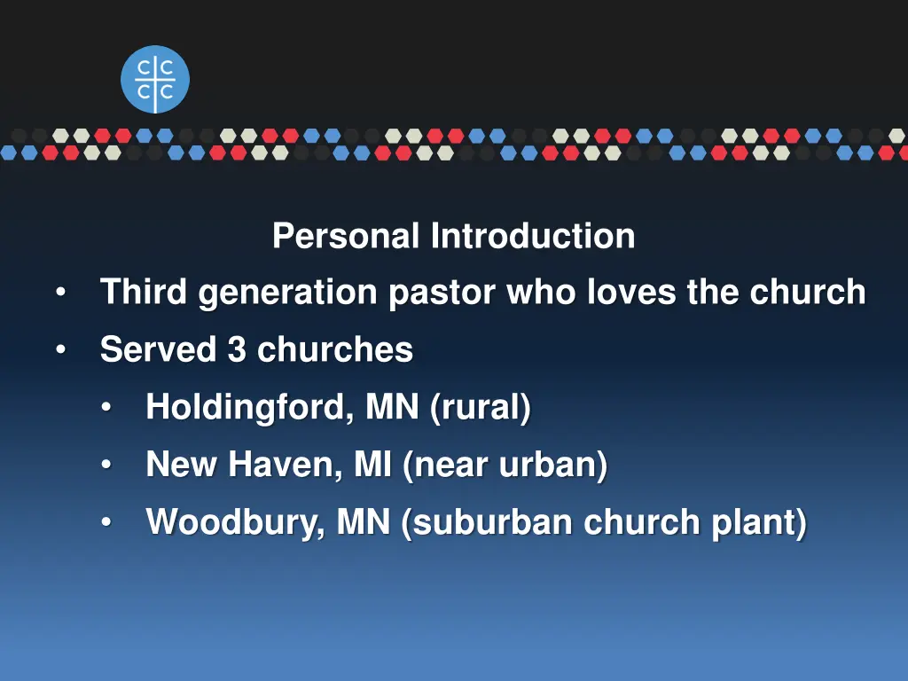 personal introduction third generation pastor