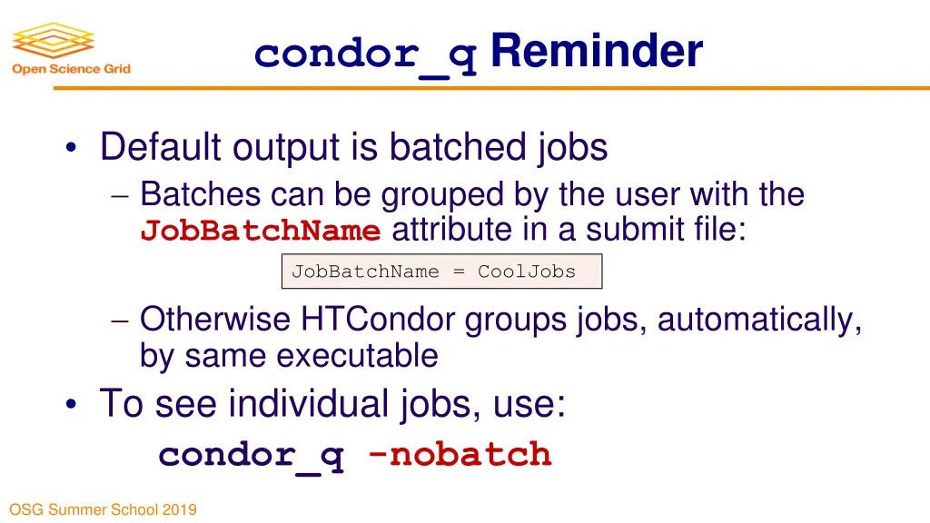 condor q reminder