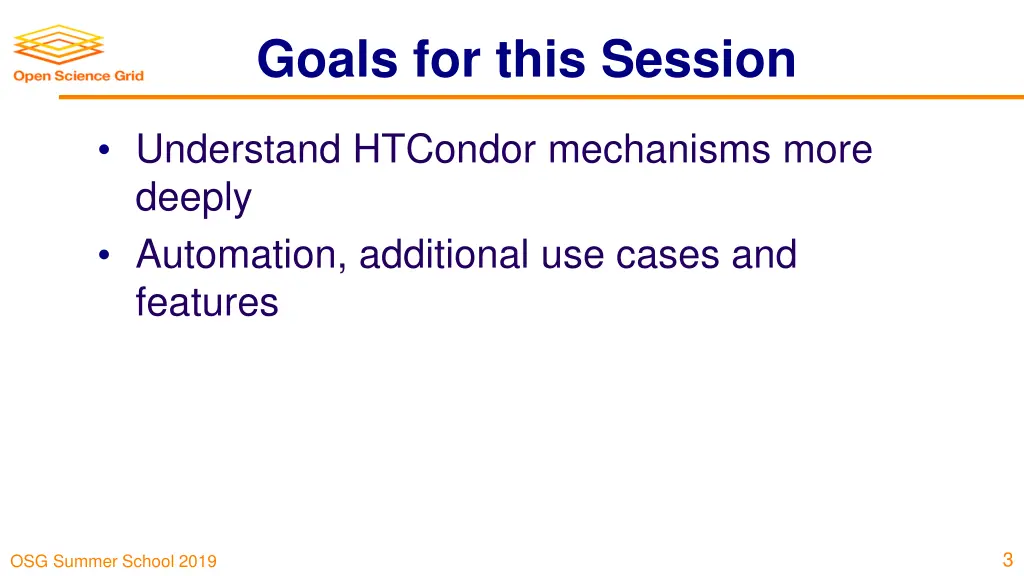 goals for this session