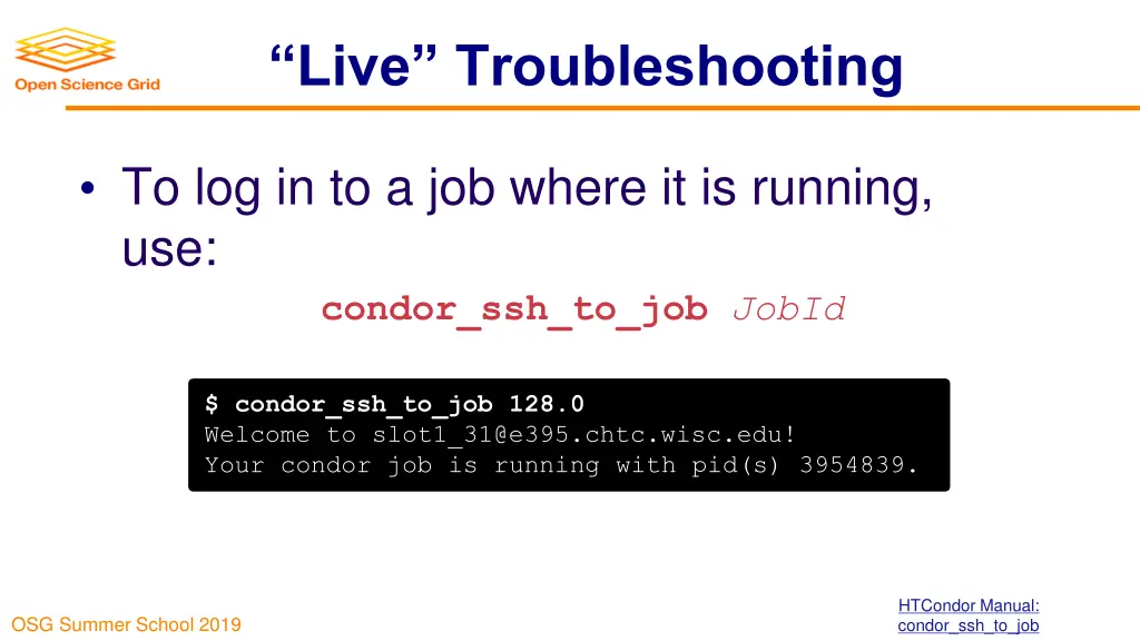live troubleshooting