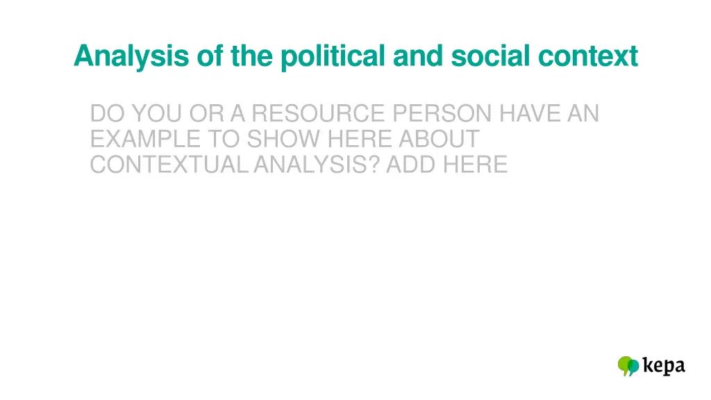 analysis of the political and social context 3