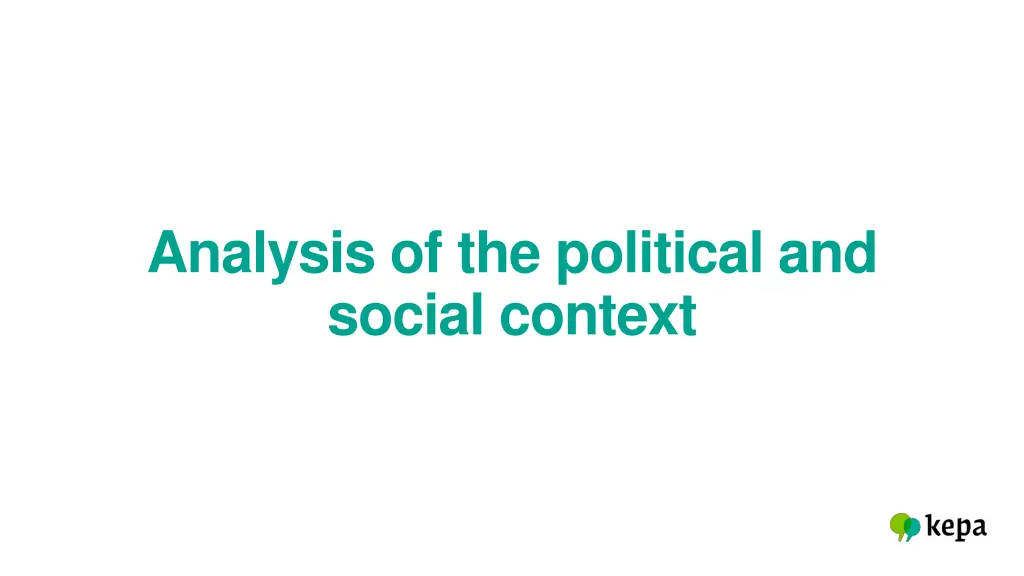 analysis of the political and social context