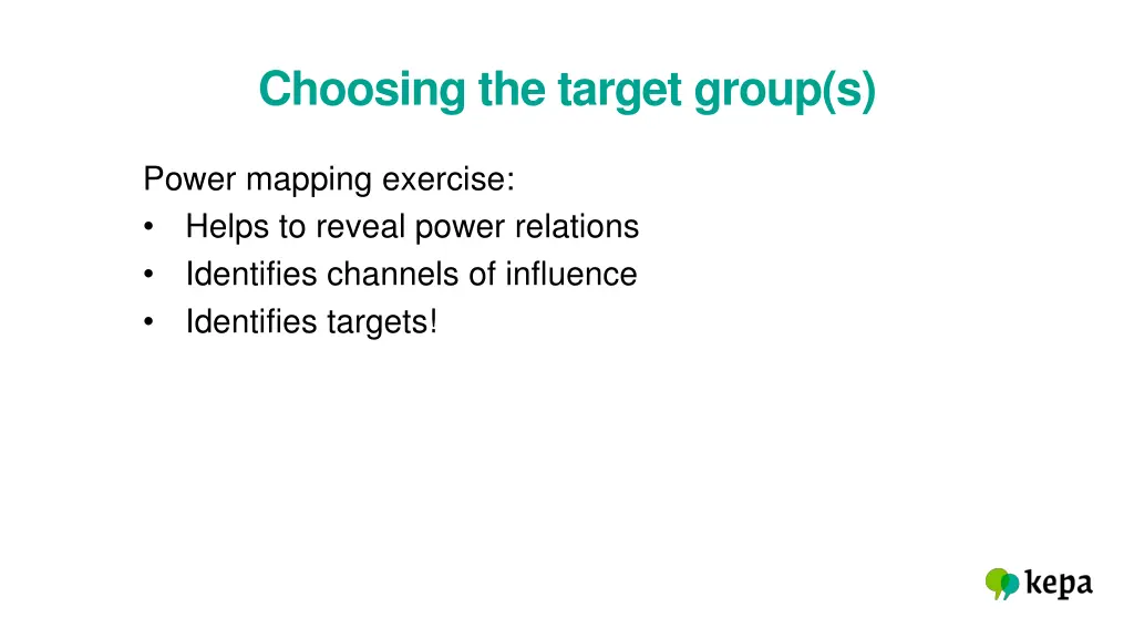choosing the target group s 1