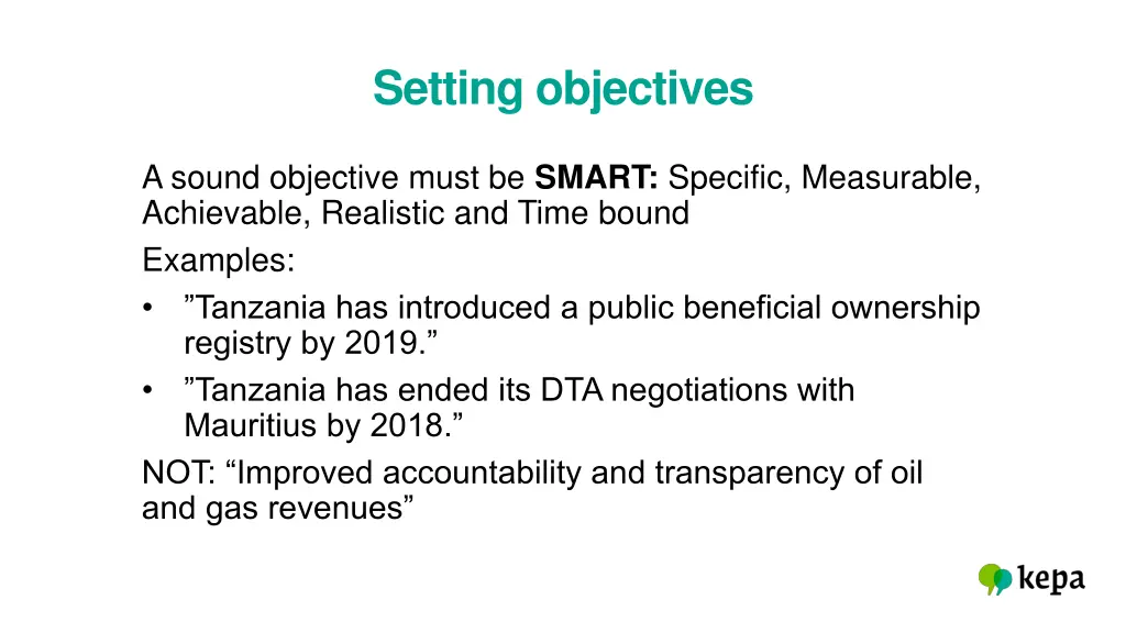 setting objectives 1