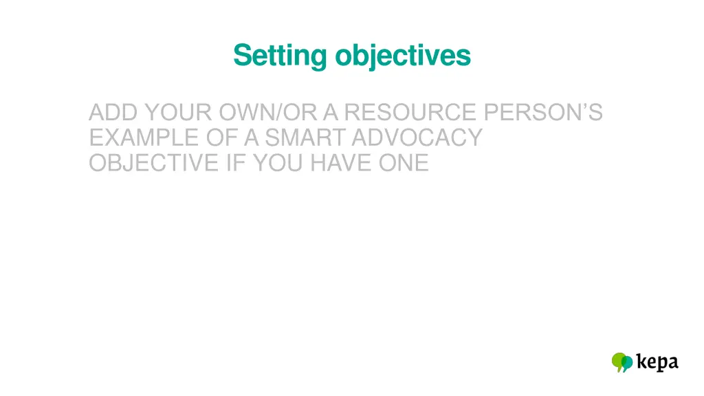 setting objectives 2