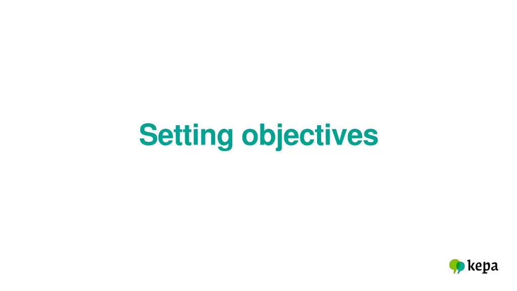 setting objectives