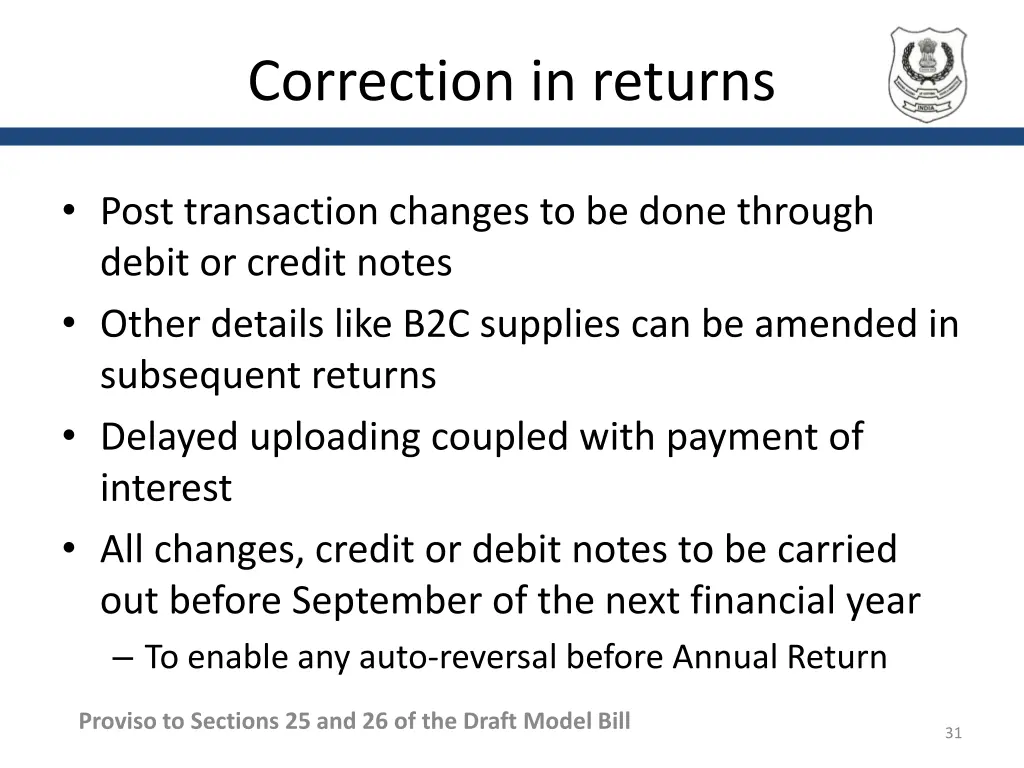 correction in returns 1