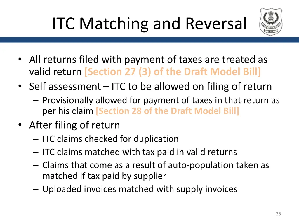 itc matching and reversal