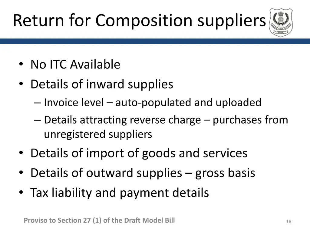 return for composition suppliers