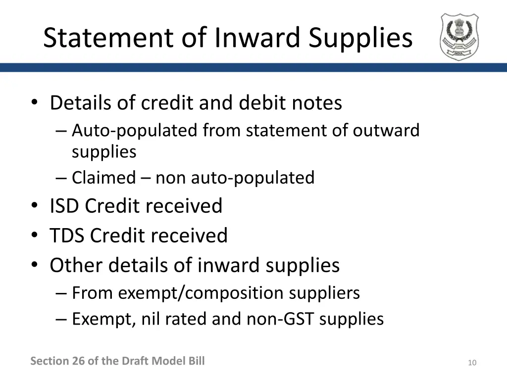 statement of inward supplies 1