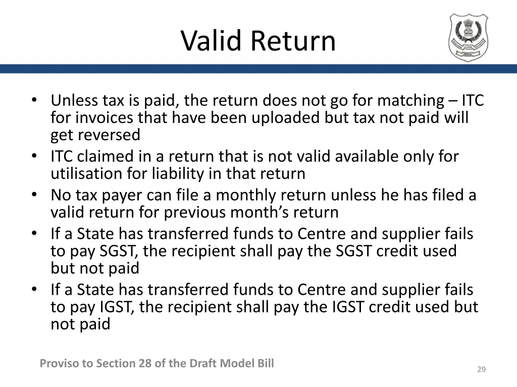 valid return