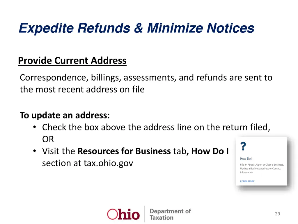 expedite refunds minimize notices 3