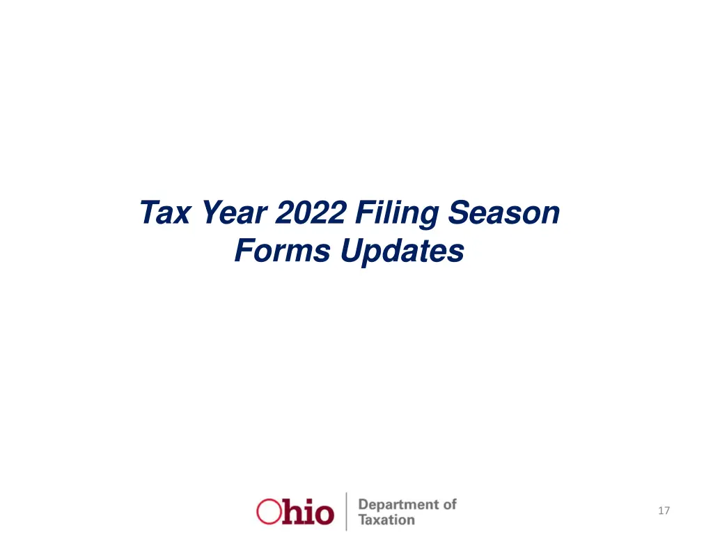 tax year 2022 filing season forms updates