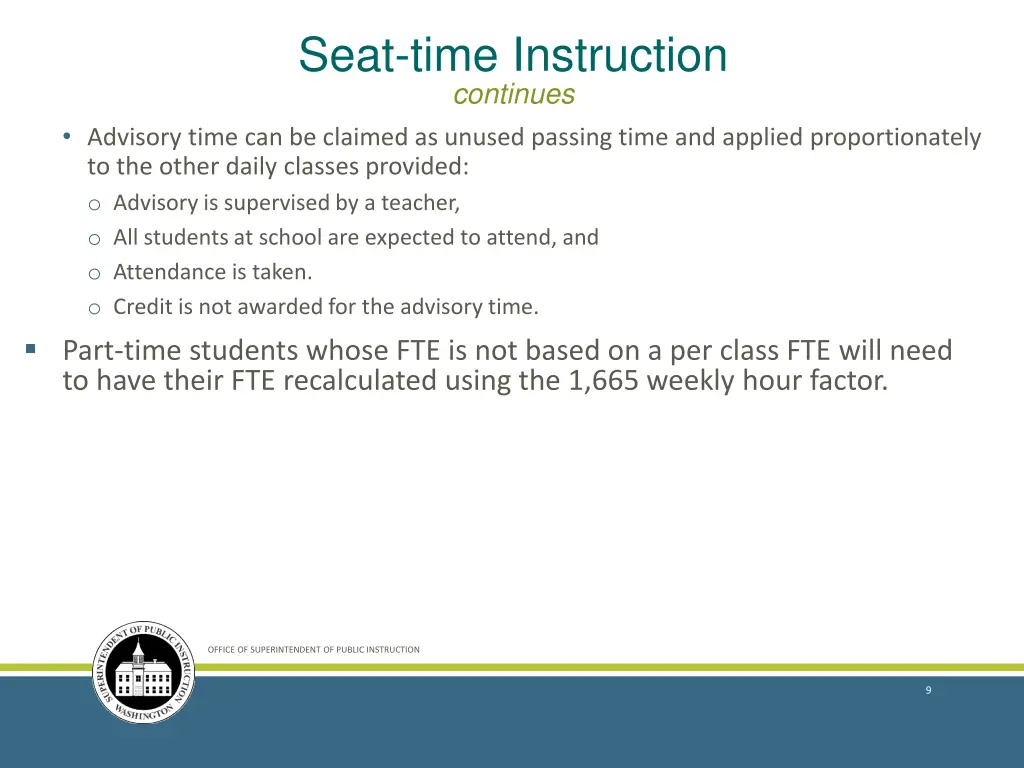 seat time instruction continues