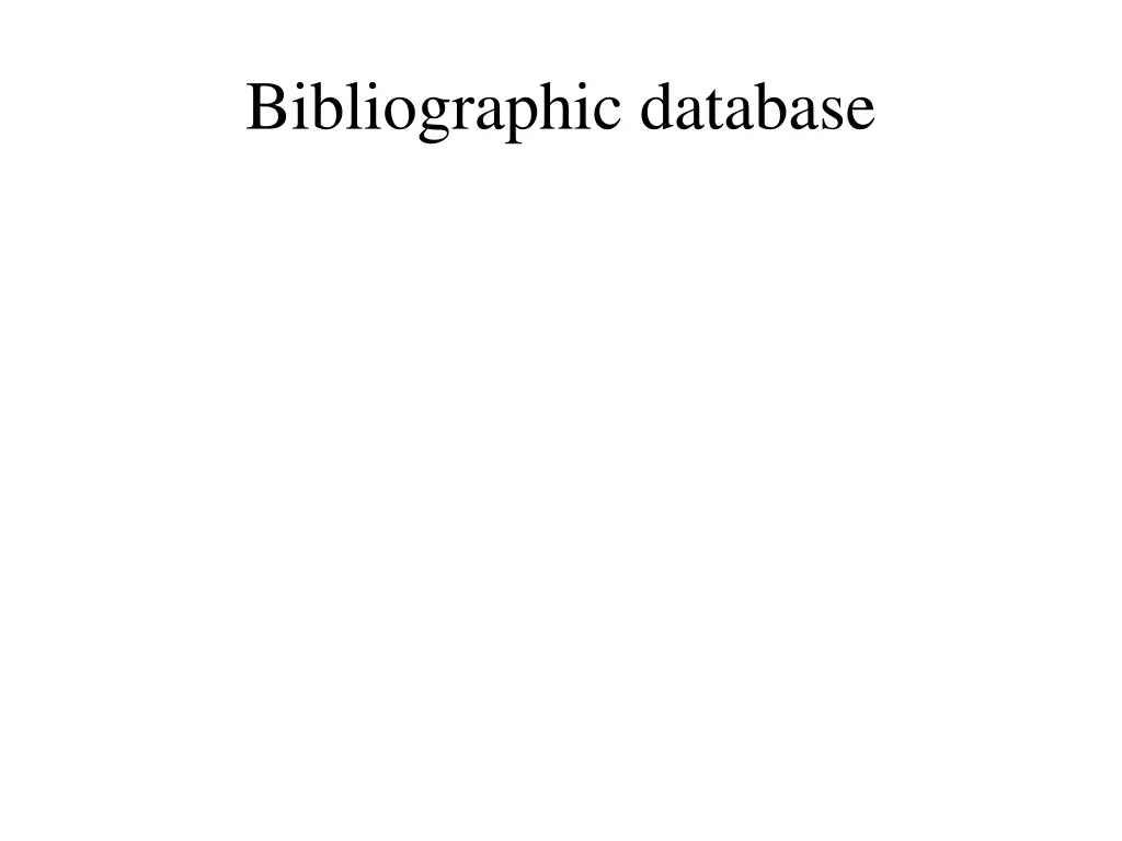 bibliographic database