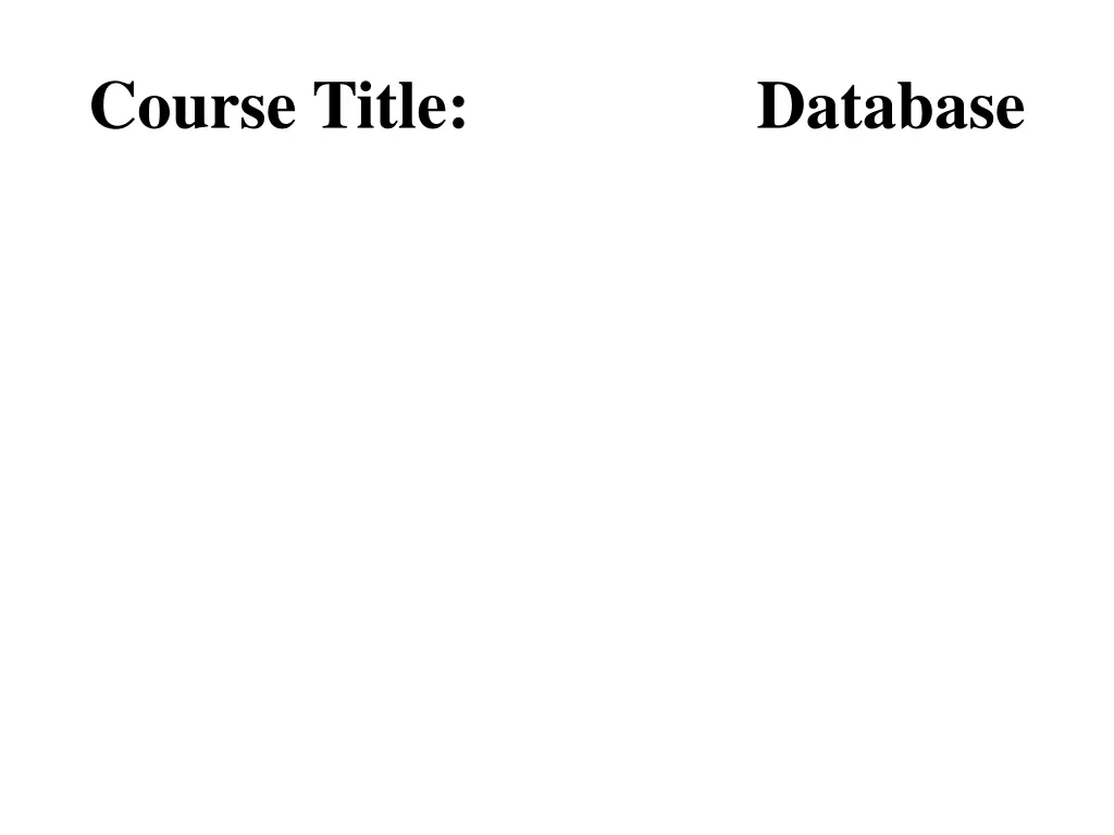 course title