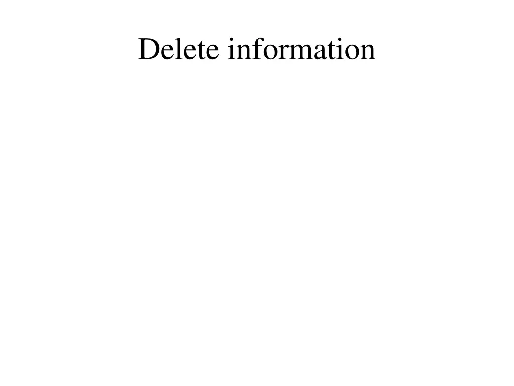 delete information