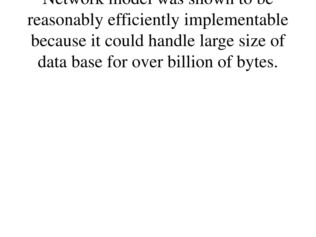 network model was shown to be reasonably