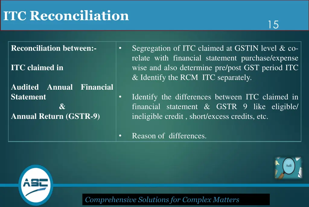 itc reconciliation