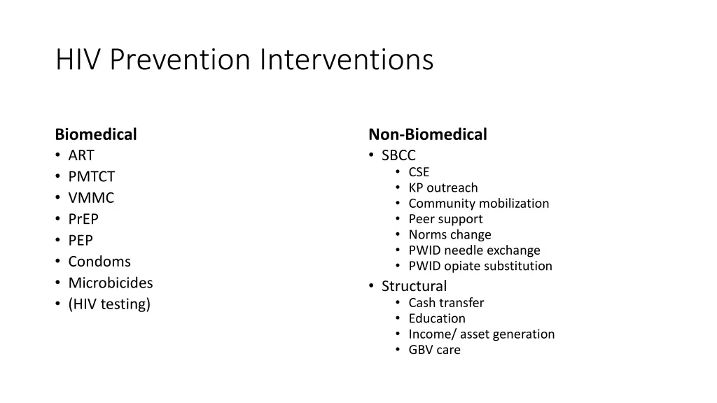 hiv prevention interventions