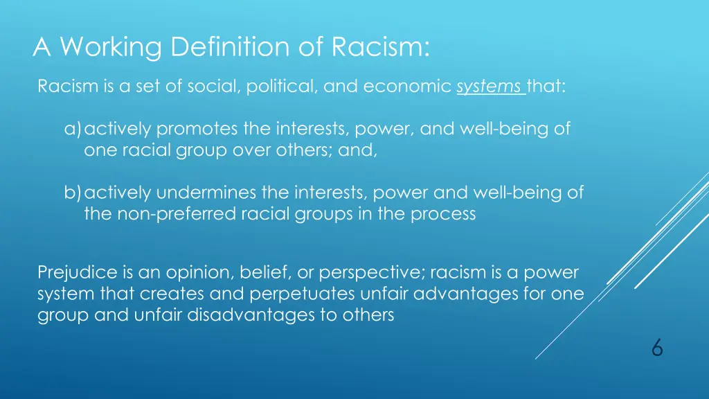 a working definition of racism