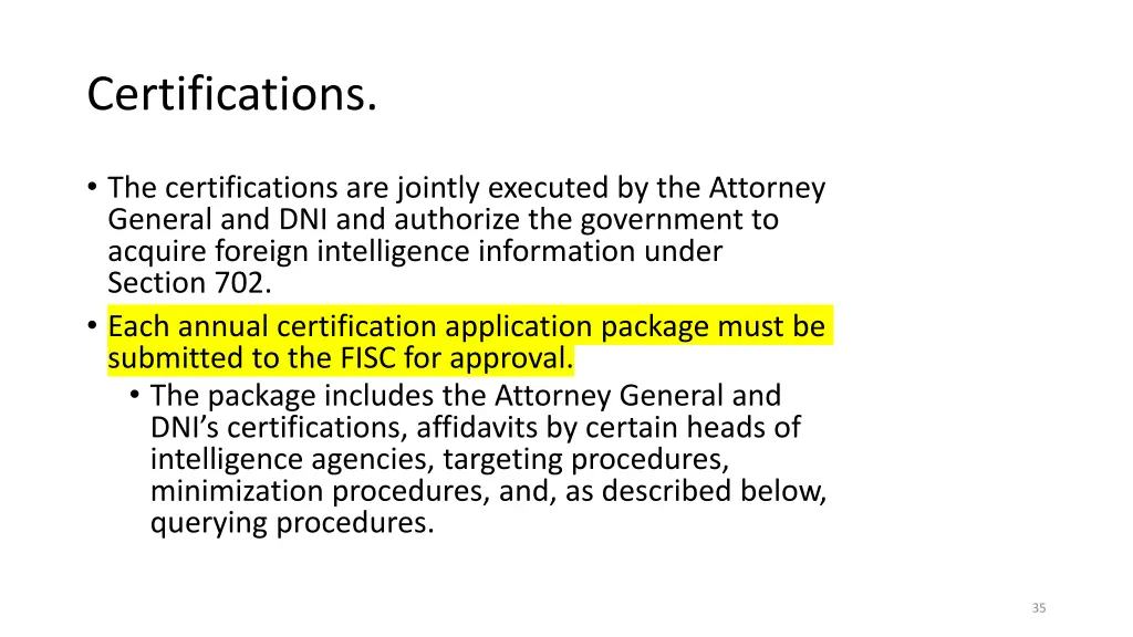 certifications
