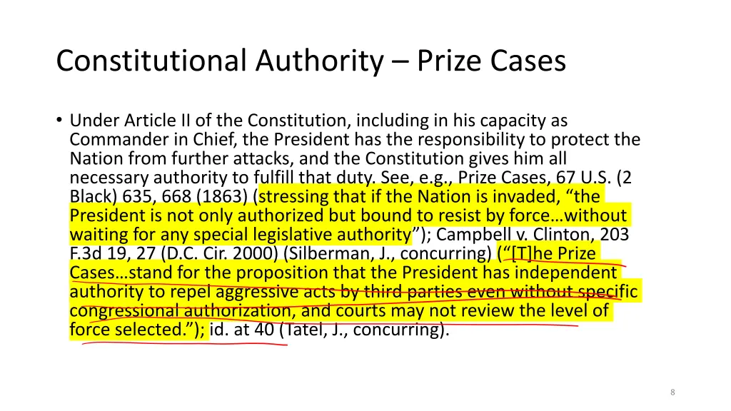 constitutional authority prize cases